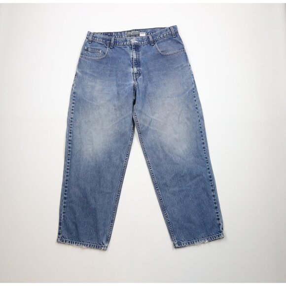 Vtg Y2K 2001 Levis SilverTab Mens 36x30 Distressed Baggy Wide Leg Denim Jeans